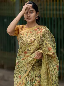 Saree mall Floral Tissue Bagru Sarees