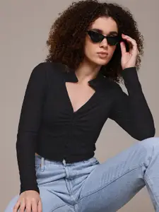 The Roadster Life Co. Shirt Style Crop Top