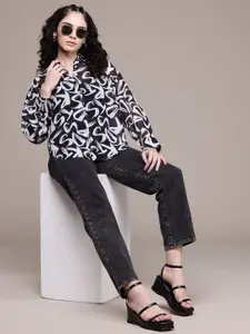 The Roadster Lifestyle Co. Semi Sheer Printed Casual Shirt