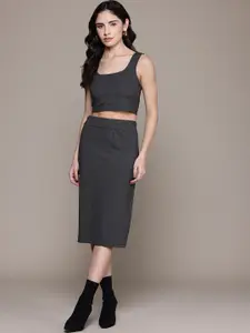 The Roadster Lifestyle Co. Crop Top With Skirt Co-ords
