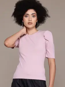 The Roadster Lifestyle Co. Puff Sleeves Knitted Top