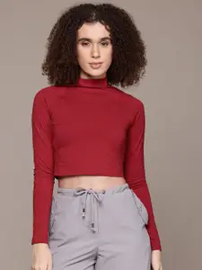 The Roadster Lifestyle Co. High Neck Crop Top