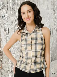 TANDUL Women Standard Tartan Checks Opaque Checked Casual Shirt