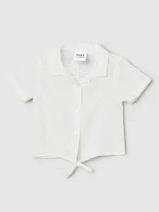 max Girls Schiffli Cotton Casual Shirt