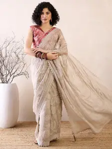 Saree mall Floral Beads and Stones Ready to Wear Sarees