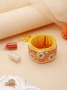 Jazz and Sizzle Beaded Bangle Style Tassels Bhabhi Rakhi With Roli Chawal