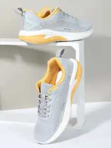 OZZOH Men OZ-1023-GREY-YELLOW Mesh Running Non-Marking Shoes