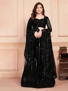 KALINI Embroidered Sequinned Semi-Stitched Lehenga & Unstitched Blouse With Dupatta