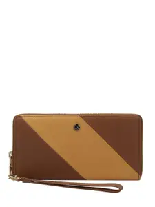Da Milano Women Colourblocked Leather Zip Around Wallet