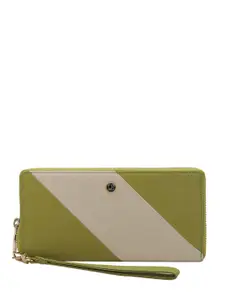 Da Milano Women Colourblocked Leather Zip Around Wallet