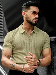 Maniac Men Henley Neck Extended Sleeves Pockets Slim Fit T-shirt