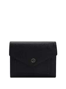 Da Milano Women Woven Design Zip Detail Leather Wallet