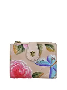 Anuschka Women Floral Leather Two Fold Wallet