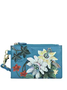 Anuschka Women Floral Printed Leather Card Holder with Wristlet