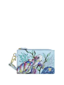 Anuschka Women Printed Leather Zip Around Wallet
