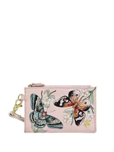 Anuschka Women Floral Printed Leather Card Holder with Wristlet