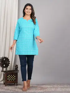 DHANOTA Women Ethnic Printed Cotton Top