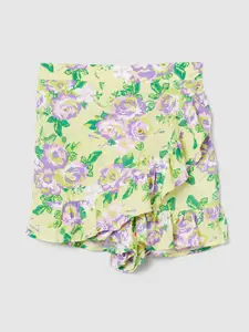 max Floral Print Pure Cotton Flared Mini Skirt