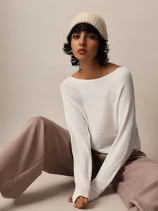 ONLY Women Self Design Solid Pullover Sweaters