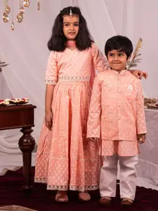 VASTRAMAY Girls Printed Cotton Ready to Wear Lehenga & Blouse With Dupatta