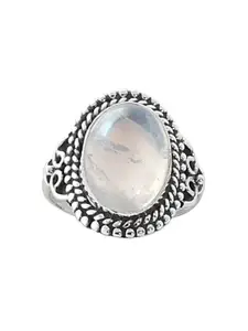 Exotic India Rainbow Moonstone Sterling Silver Ring