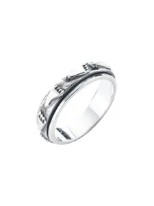 Exotic India Sterling Silver Lord Krishna's Feet Meditation Spinner Ring