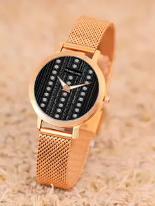 Franklord Women Round Dial Bracelet Style Straps Analogue Watch F-131 BLRL