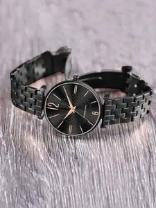 Franklord Women Round Dial Textured Straps Analogue Watch F-116 BRL