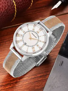 Franklord Women Brass Dial & Stainless Steel Bracelet Style Straps Analogue Watch F-100 IL