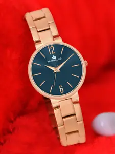 Franklord Women Brass Dial & Stainless Steel Bracelet Style Straps Analogue Watch F-127 SRTL