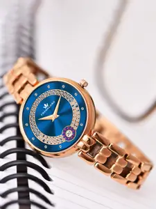 Franklord Women Round Embellished Dial Bracelet Style Straps Analogue Watch F-112 RL