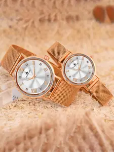 Franklord Women Brass Dial & Stainless Steel Bracelet Style Straps Analogue Watch F-132 SRG F-132 SRL