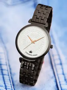 Franklord Women Round Embellished Dial Bracelet Style Straps Analogue Watch F-115 BL