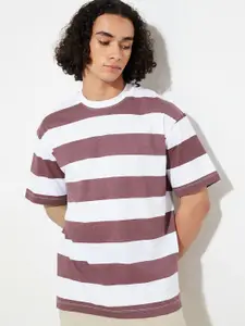 max URB_N Men Striped Oversized T-shirt