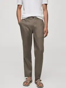 MANGO MAN Pure Linen Slim Fit Trousers