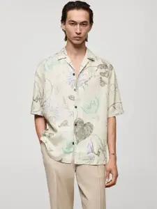 MANGO MAN Floral Printed Casual Shirt