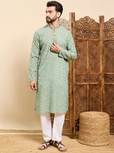 House of Pataudi Ethnic Motifs Embroidered Straight Kurtas