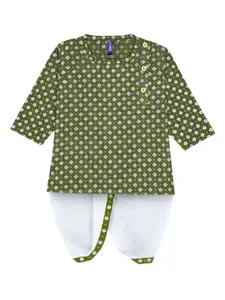 BAESD Boys Ethnic Motifs Printed Straight Kurta with Dhoti Pants
