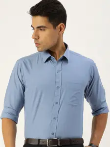 English Navy Men Slim Fit Opaque Formal Shirt