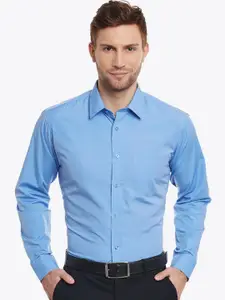English Navy Men Slim Fit Formal Shirt