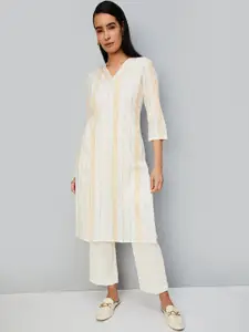 max Striped V-Neck Straight Kurta