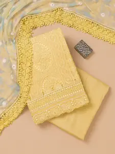 Koskii Floral Embroidered Unstitched Dress Material