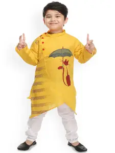 BAESD Boys Geometric Printed Straight Kurta With Trousers