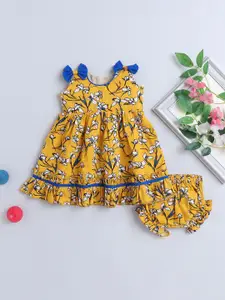 BAESD Girls Floral Print Cotton Fit & Flare Dress