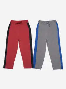 Dollar Champion Kidswear Boys Pack Of 2 Assorted Cotton Mid-Rise Track Pants
