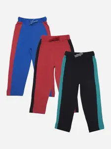 Dollar Champion Kidswear Boys Pack Of 3 Cotton Mid-Rise Regular Fit Assorted Track Pants