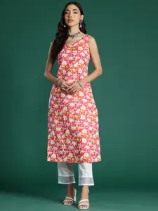 Indo Era Women Floral Printed Pure Cotton Kurta