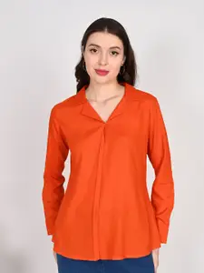 aaivan Women Solid V-Neck Top