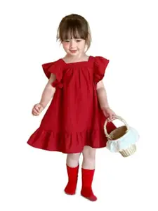 StyleCast x Revolte Girls Flutter Sleeves A-Line Dress