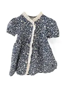 StyleCast x Revolte Girls Floral Print Puff Sleeve Georgette Shirt Dress